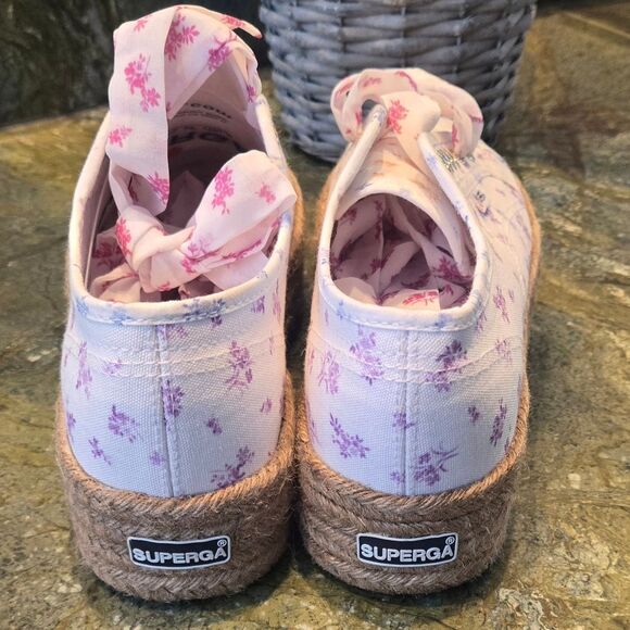 Superga Pink and Orange Espadrilles with Vibrant Style.  NWOT Size 9 - Picture 3 of 6